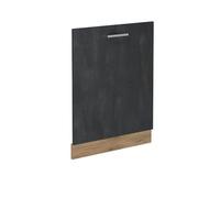 Vicco Panel Frontal del lavavajillas R-Line, Hormigón Negro, 60 cm sin encimera, para combinación Libre Dentro de Sistemas de Cocina modulares