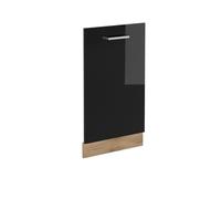 Vicco Panel Frontal del lavavajillas R-Line, Negro Brillo Intenso, 45 cm