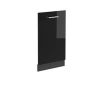 Vicco Panel Frontal del lavavajillas R-Line, Negro Brillo Intenso, 45 cm