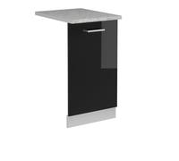 Vicco Panel Frontal del lavavajillas R-Line, Negro Brillo Intenso, 45 cm, ET Mármol