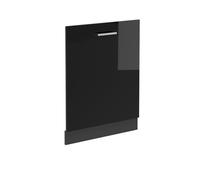 Vicco Panel Frontal del lavavajillas R-Line, Negro Brillo Intenso, 60 cm sin encimera, para combinación Libre Dentro de Sistemas de Cocina modulares