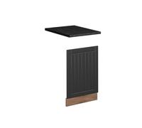 Vicco Panel Frontal Fame-Line, Gris Oscuro/Roble Dorado, 45 cm | Frente de MDF · Encimera in juego con el frente de cocina · Tiradores de metal · Fácil integración