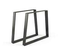 Vicco Patas de Mesa, Negro, 80 x 72 cm | Trapezoidal, para un montaje sencillo en mesas de comedor y encimeras