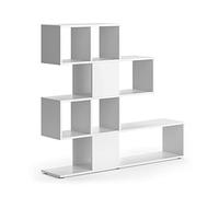 Vicco Separador de ambientes Hylda, Blanco, 124.4 x 113 cm | con 4 cajones plegables, apto como separador de ambientes flexible, se puede colocar en forma de Z