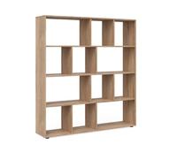 Vicco Separador de ambientes Pilar, Sonoma, 131.6 x 143 cm | para la distribución flexible del espacio y el almacenamiento de libros