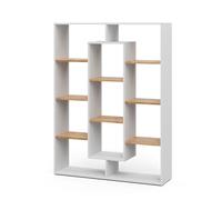 Vicco Separador de ambientes, Roble Blanco/Dorado, 107.2 x 143 cm | apto para separación de espacios y almacenamiento flexible