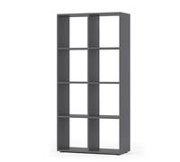 Vicco Separador de ambientes Scutum, Gris, 143 x 72 cm | para usar como separador de ambientes o estantería abierta