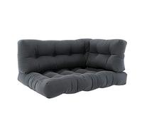 Vicco Set de Cojines para paletas Flocken, Antracita, 120 x 80 cm 3 Piezas, para acolchar Asientos y respaldos en palets Europeos