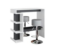 Vicco Set de Mesa de Bar Dana, Blanco, 108 x 50 cm con 2 taburetes de Bar, con estantes Abiertos para Usar como Mesa Alta