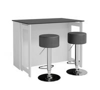 Vicco Set de Mesa de Bar Dominic, Antracita/Blanco, 116 x 37 cm con 2 taburetes de Bar, Tablero de Mesa abatible para Uso Flexible en Espacios pequeños