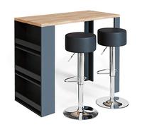 Vicco Set de Mesa de Bar, Roble, 57 x 117 cm con 2 taburetes de Bar, Apto como Zona de Comedor Adicional en la Cocina o en el salón