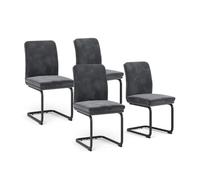 Vicco Silla basculante Eleganza, Antracita, Juego de 4