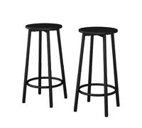 Vicco Taburete de Bar Conjunto de 2 "Edmonton, Negro, 31.5 x 64 cm | 2 partes, ajustable en altura con reposapiés para posiciones de asiento flexibles