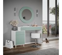 Vicco Tocador Arles, Verde/Blanco, 120 cm con Taburete