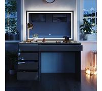 Vicco Tocador Sherry, Antracita, 120 cm con Espejo LED, con iluminación LED y Gran Espejo Rectangular