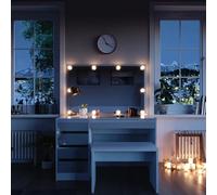 Vicco Tocador Sherry, Blanco, 120 cm con iluminación LED y Banco, Apto para Uso Diario con Asiento Estable