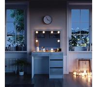 Vicco Tocador Sherry, Blanco Alto Brillo, 90 cm con iluminación LED