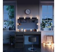 Vicco Tocador Sherry, Gris, 120 cm con iluminación LED y Taburete, con iluminación LED y Taburete a Juego