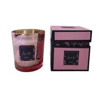 VICEMA Vela Aromática, Perfumada, Aromaterapia y Decorativa, Vela en Vaso de Cristal. Tamaño Grande 8 x 8 x 9 cm. Aroma a Fresa-Nata. Duración 42 horas.