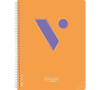 Vicens Vives - Cuaderno A4 Rayado 7mm - Edunotes - 80 Hojas con Espiral Suave SOFTRING, Papel de Lineas Extraopaco 80g, QR Educativo - Libreta Rayas A4 Escolar con Margen Morado, Ideal para Zurdos