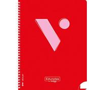 Vicens Vives - Cuaderno Espiral A4 Cuadricula Pautada de 4mm - Edunotes - 80 Hojas con Espiral Suave SOFTRING, Papel Extraopaco 80g - Libreta A4 ... Morado, Ideal para Zurdos - Hecho en España