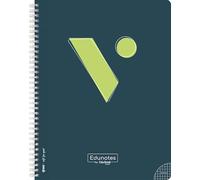 Vicens Vives - Cuaderno Espiral A4 Cuadriculado 4mm - Edunotes - 80 Hojas con Espiral Suave SOFTRING, Papel Extraopaco 80g, QR con Contenido Educativo - Libretas Escolares A4, ideal para Zurdos.