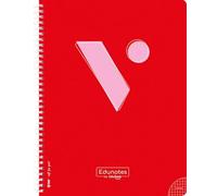 Vicens Vives - Cuaderno Espiral A4 Cuadriculado 4mm - Edunotes - 80 Hojas con Espiral Suave SOFTRING, Papel Extraopaco 80g, QR con Contenido Educativo - Libretas Escolares A4, ideal para Zurdos