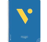 Vicens Vives - Cuaderno Espiral A4 Cuadriculado 4mm - Edunotes - 80 Hojas con Espiral Suave SOFTRING, Papel Extraopaco 80g, QR con Contenido Educativo - Libretas Escolares A4, ideal para Zurdos