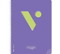 Vicens Vives - Cuaderno Espiral A4 Cuadriculado 4mm - Edunotes - 80 Hojas con Espiral Suave SOFTRING, Papel Extraopaco 80g, QR con Contenido Educativo - Libretas Escolares A4, ideal para Zurdos.