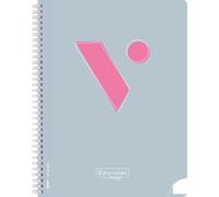 Vicens Vives - Cuaderno Espiral A5 Cuadricula Pautada de 4mm - 80 Hojas con Espiral Suave SOFTRING, Papel Extraopaco 80g, QR con Contenido Educativo - Libreta con Margen Morado, Ideal para Zurdos