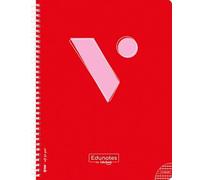 Vicens Vives - Cuaderno Espiral A5 Cuadricula Pautada de 4mm - Edunotes - 80 Hojas con Espiral Suave SOFTRING, Papel Extraopaco 80g, QR con Contenido ... Libreta con Margen Morado, Ideal para Zurdos
