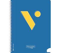 Vicens Vives - Cuaderno Espiral A5 Cuadricula Pautada de 4mm - Edunotes - 80 Hojas con Espiral Suave SOFTRING, Papel Extraopaco 80g, QR con Contenido ... Libreta con Margen Morado, Ideal para Zurdos