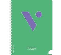 Vicens Vives - Cuaderno Espiral A5 Cuadricula Pautada de 4mm - Edunotes - 80 Hojas con Espiral Suave SOFTRING, Papel Extraopaco 80g, QR con Contenido ... Libreta con Margen Morado, Ideal para Zurdos