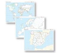 Vicens Vives - Pack 20 Mapas mudos con actividades y Atlas Júnior Geográfico de España y del Mundo
