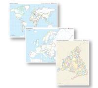 Vicens Vives - Pack 24 Mapas mudos Comunidad de Madrid y el mundo con actividades + Atlas Júnior Geográfico de España y del Mundo.