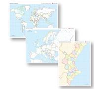 Vicens Vives - Pack 24 Mapas mudos Comunitat Valenciana y el mundo con actividades + Atlas Júnior Geográfico de España y del Mundo.