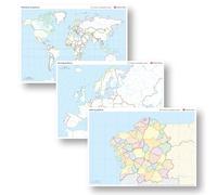 Vicens Vives - Pack 24 Mapas mudos Galicia y el mundo con actividades + Atlas Júnior Geográfico de España y del Mundo.
