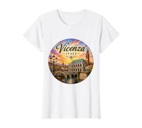Vicenza Italia Renacimiento UNESCO, Basílica Palladiana Camiseta gráfica económica, Mujer, Blanco, XL