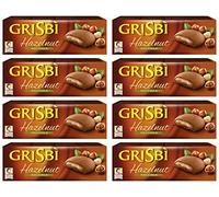 Vicenzi: "Grisbi Avellana" Galletas italianas de corteza corta rellenas de crema de avellana de 5 onzas (150 g) paquete (paquete de 8) [importación italiana]