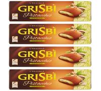 Vicenzi Grisbi Galletas italianas de corteza corta rellenas con crema de pistacho 5 oz 150 g, paquete de 4