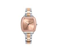 Viceroy Fashion 42454-77 - Reloj Mujer Analógico Acero Inoxidable Plateado y Rosado, Caja Rectangular, Cristales Brillantes