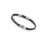 Viceroy Pulsera de hombre Air - piel doble negra trenzada y acero - Ref 1283536214