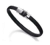 Viceroy Brazalete para Hombre Yard Acero Inoxidable y Piel, 21,5 cm - 6097P09010, 21.5 Centimeters, Cuero, Sin Piedra