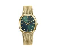 Viceroy Chic 401312-67 - Reloj Unisex Analógico Tres Agujas, Caja Rectangular Acero IP Dorado, Malla Milanesa Dorada, Esfera Verde