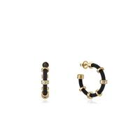 VICEROY - 14110E01010 - Pendientes Viceroy Fashion de acero e ip negro y dorado con circonitas para mujer - 14110E01010