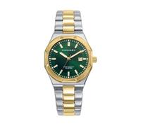 Viceroy Classic 401316-67 - Reloj Mujer Analógico Tres Agujas, Acero Inoxidable Bicolor Plateado y Dorado, Esfera Verde, Calendario, WR 10 ATM