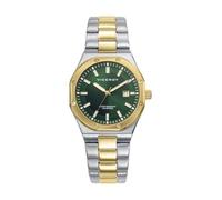 Viceroy Classic 401316-67 - Reloj Mujer Analógico Tres Agujas, Acero Inoxidable Bicolor Plateado y Dorado, Esfera Verde, Calendario, WR 10 ATM