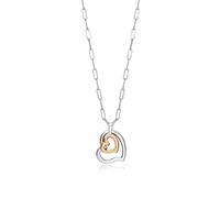 Viceroy - Collar de acero inoxidable 55 cm, corazones plateados e ip rosado, unisex para mujer