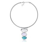 Viceroy Collar Fashion Mujer 14349C01000 - Acero Chapado en Plata con Piedra Natural Amazonita Verde | Collar Corto 38+3 cm Elegante y Fresco