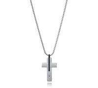 Viceroy | Collar Hombre Circonitas Negro Mate Cruz | 55 cm | 75433C01000